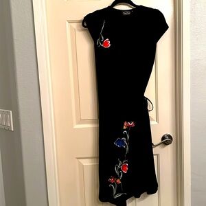 Voodoo Vixen black floral wrap dress sz S